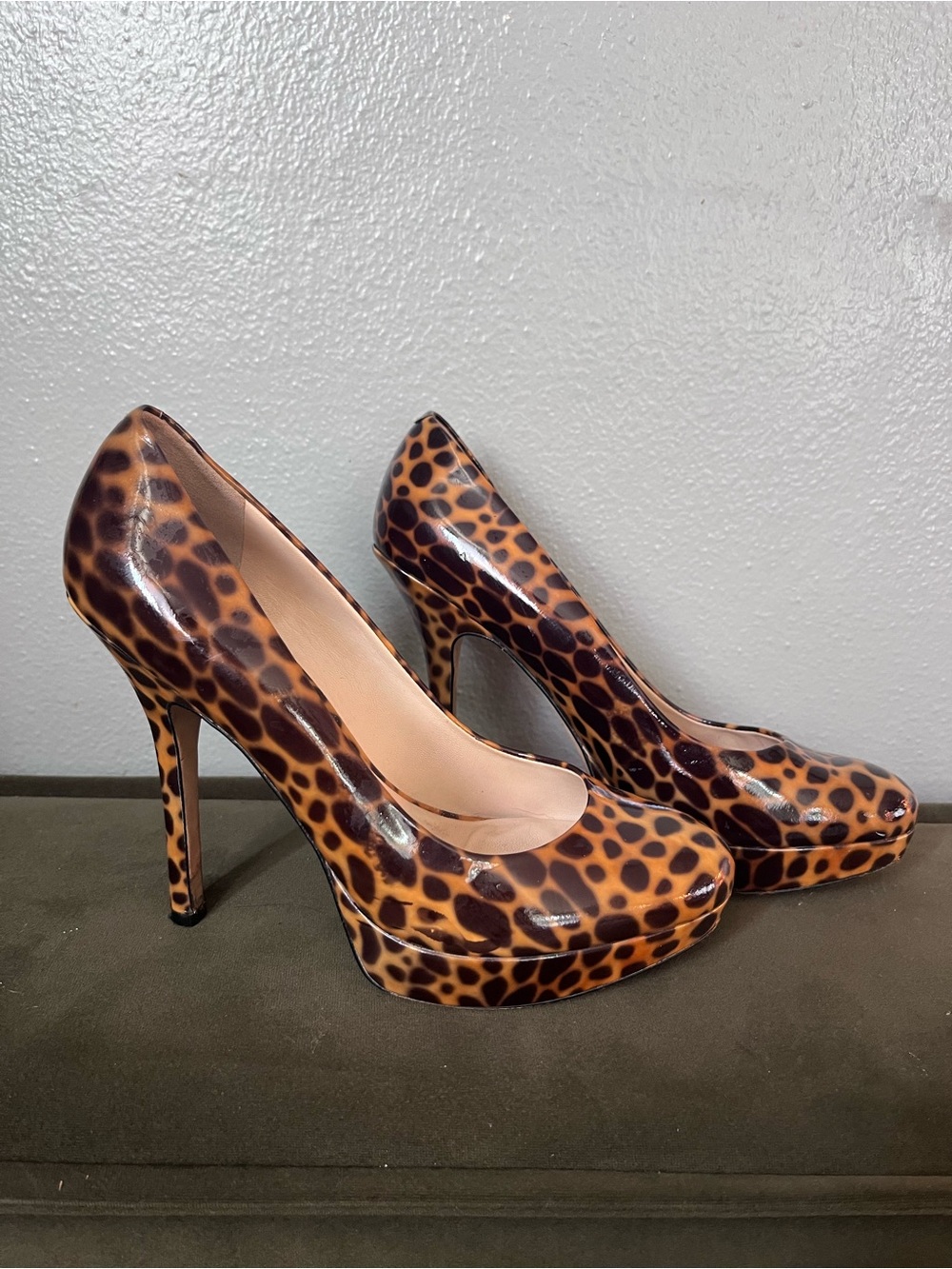 Joan & David Leopard Print Platform Pumps